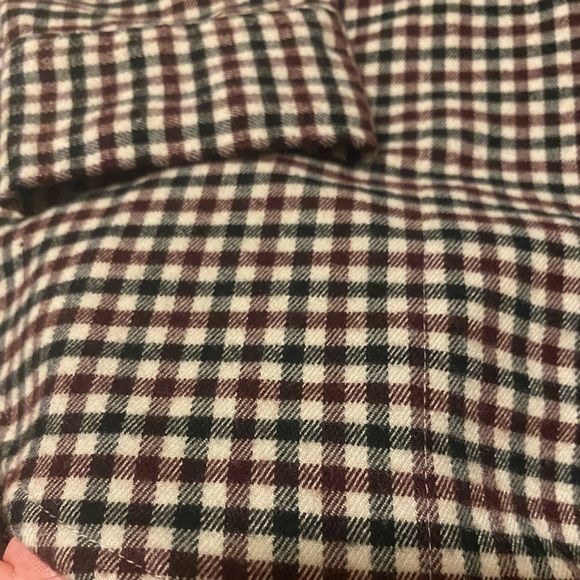 Abercrombie Fall Plaid Flannel Oversized Shirt Jacket Burgundy Shacket - Picture 5 of 5